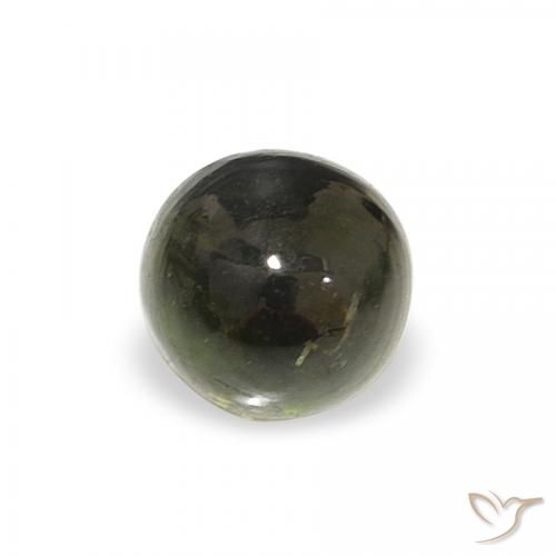 0.62ct Naturale Verde scuro Tormalina, Rotondo, Trasparente