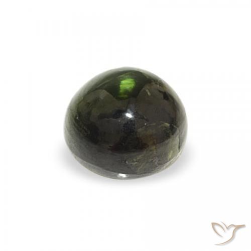 Tormalina Verde scuro naturale da 0.62 ct, Rotondo, Trasparente
