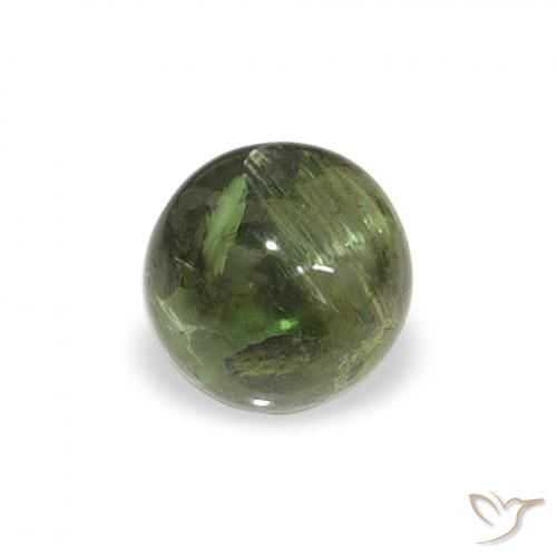 0.55ct Naturale Verde terroso Tormalina, Rotondo, Trasparente