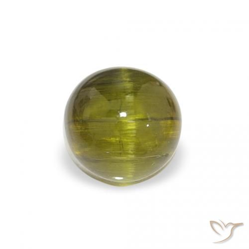 0.84ct Naturale Verde giallastro Tormalina, Rotondo, Trasparente