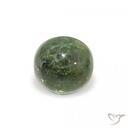 0.66ct Naturale Verde terroso Tormalina, Rotondo, Trasparente
