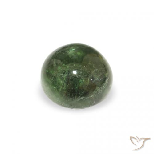 Tormalina Verde terroso naturale da 0.66 ct, Rotondo, Trasparente
