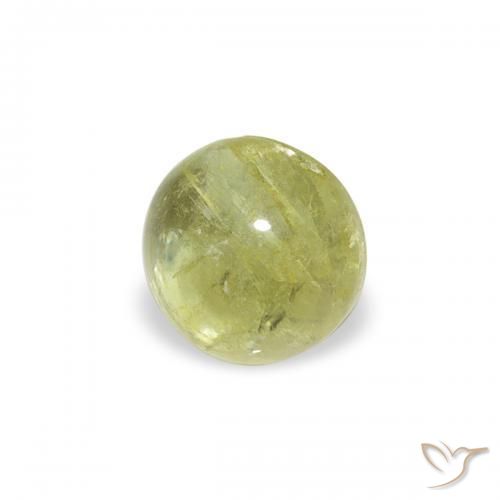 Tormalina Verde giallastro naturale da 0.59 ct, Rotondo, Trasparente