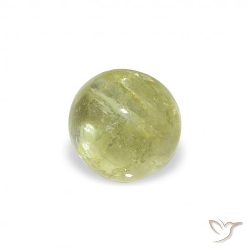 Tormalina Verde giallastro naturale da 0.59 ct, Rotondo, Trasparente