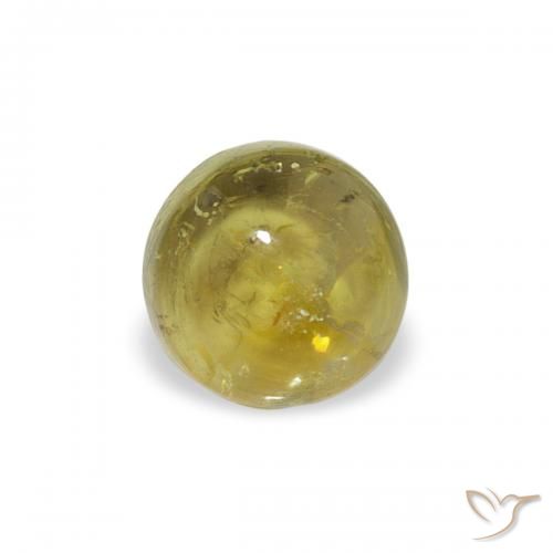 0.67ct Naturale Verde terroso Tormalina, Rotondo, Trasparente