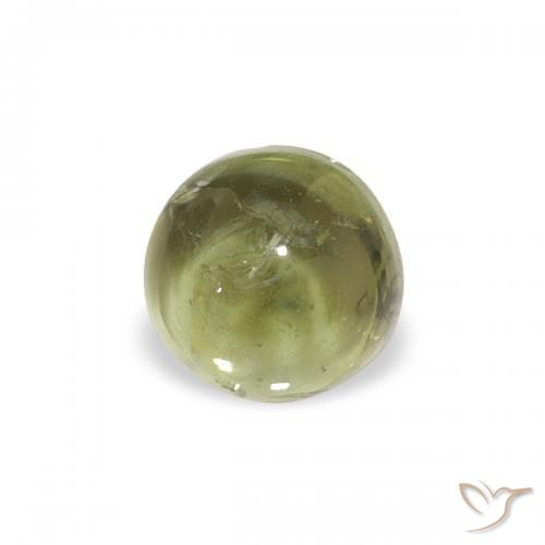 Tormalina Verde giallastro naturale da 0.71 ct, Rotondo, Trasparente
