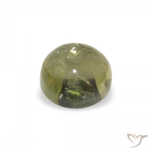 Tormalina Verde giallastro naturale da 0.71 ct, Rotondo, Trasparente