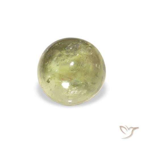 Tormalina Caldo terroso verde naturale da 1.35 ct, Rotondo, Trasparente