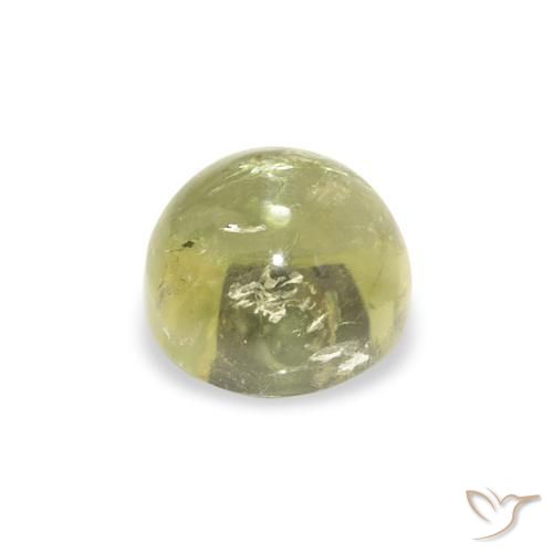 Tormalina Caldo terroso verde naturale da 1.35 ct, Rotondo, Trasparente