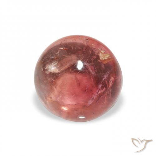 Tormalina rosso indiano naturale da 0.92 ct, Rotondo, Trasparente