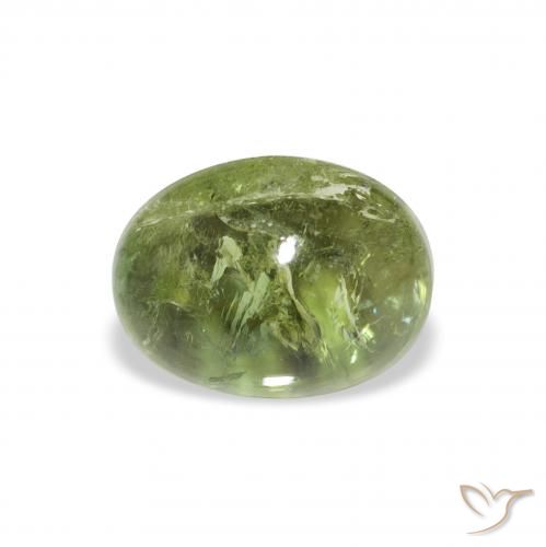1.76ct Naturale Verde caldo Tormalina, Ovale, Trasparente
