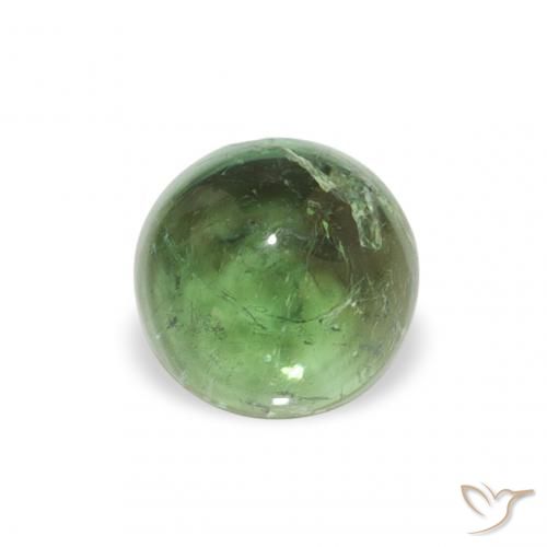0.58ct Naturale Verde terroso Tormalina, Rotondo, Trasparente