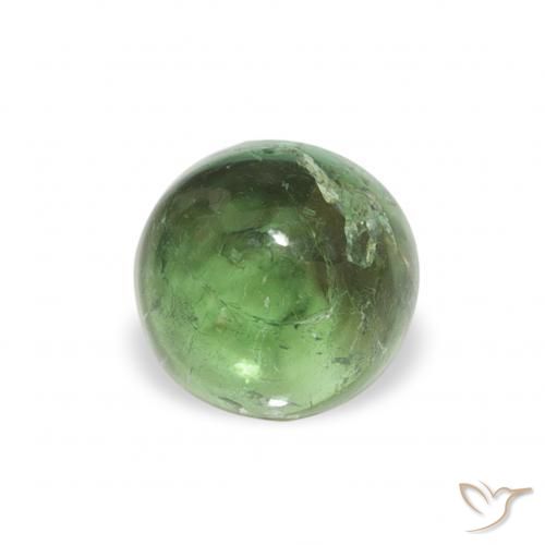 Tormalina Verde terroso naturale da 0.58 ct, Rotondo, Trasparente