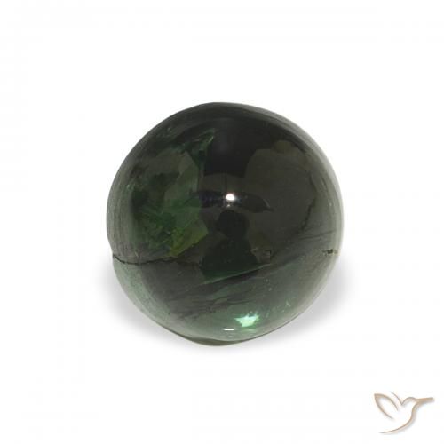 0.77ct Naturale Verde terroso Tormalina, Rotondo, Trasparente