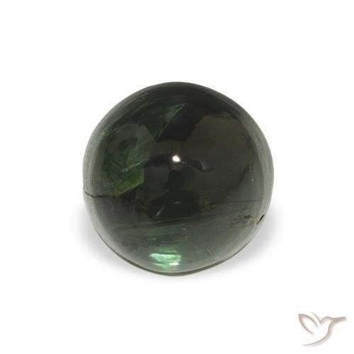 Tormalina Verde terroso naturale da 0.77 ct, Rotondo, Trasparente