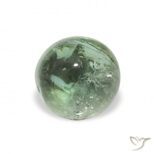 1.01ct Naturale Verde bosco pallido Tormalina, Rotondo, Trasparente