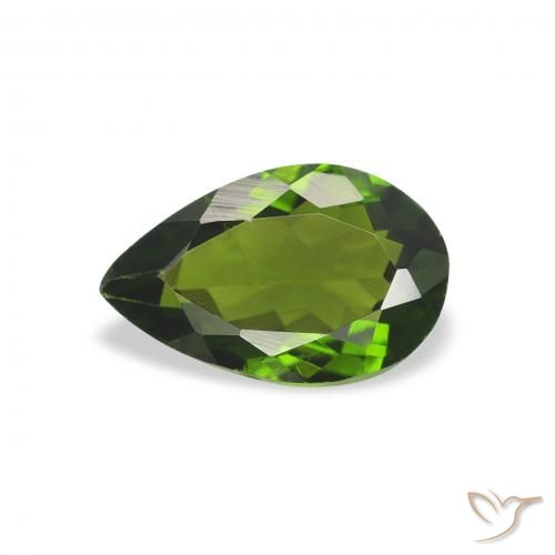 0.74ct Naturale Verde medio Tormalina, Forma a pera, VS