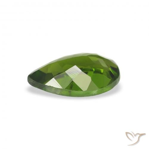 Tormalina Verde medio naturale da 0.74 ct, Forma a pera, VS
