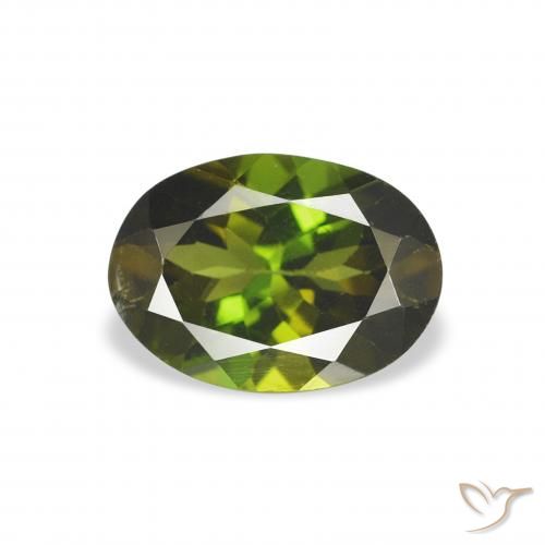Tormalina Verde marroncino naturale da 1.00 ct, Ovale, VS