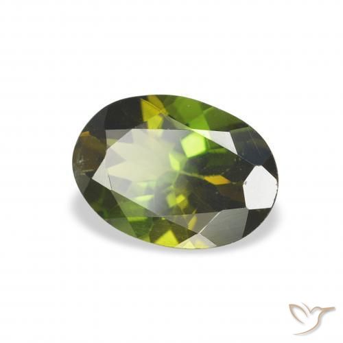 Tormalina Verde marroncino naturale da 1.00 ct, Ovale, VS