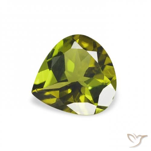 Tormalina Verde medio naturale da 0.59 ct, Forma a pera, VS