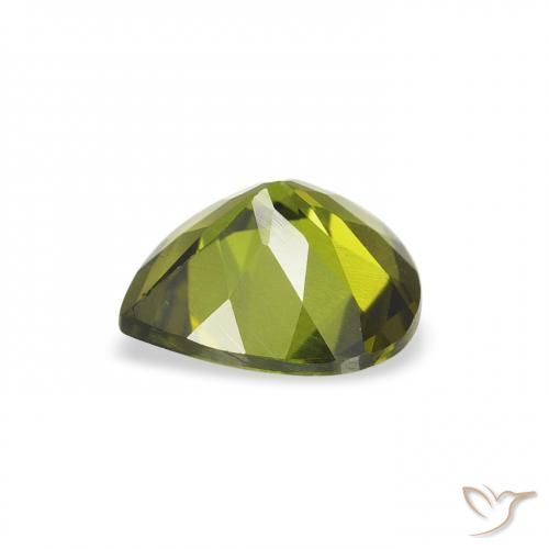 Tormalina Verde medio naturale da 0.59 ct, Forma a pera, VS