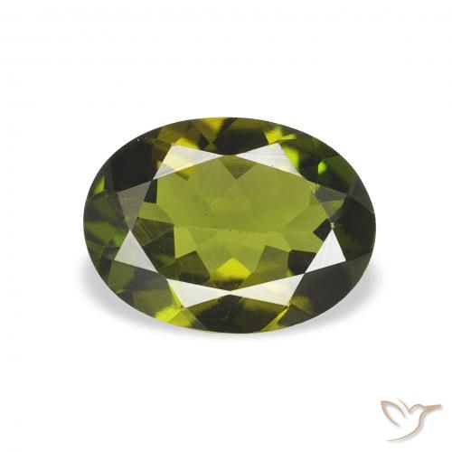 Tormalina Verde giallastro naturale da 1.01 ct, Ovale, VVS-VS