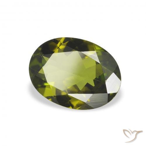 Tormalina Verde giallastro naturale da 1.01 ct, Ovale, VVS-VS