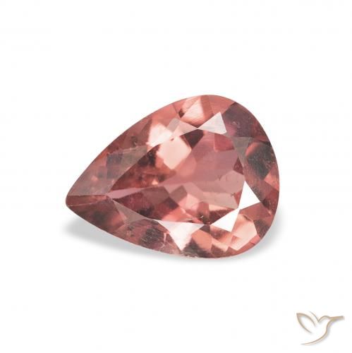 0.95ct Naturale Arancione rossastra Tormalina, Forma a pera, VS