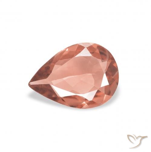 Tormalina Rosso medio naturale da 0.65 ct, Forma a pera, VVS-VS
