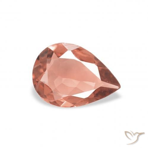 Tormalina Rosso medio naturale da 0.65 ct, Forma a pera, VVS-VS
