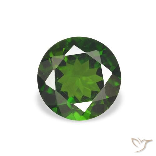 Tormalina Verde scuro naturale da 0.80 ct, Rotondo, VVS