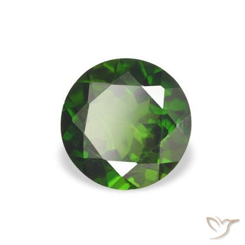 Tormalina Verde scuro naturale da 0.80 ct, Rotondo, VVS