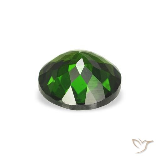 Tormalina Verde scuro naturale da 0.80 ct, Rotondo, VVS