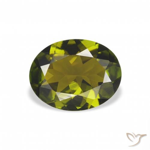 1.51ct Naturale Verde profondo della foresta Tormalina, Ovale, VVS
