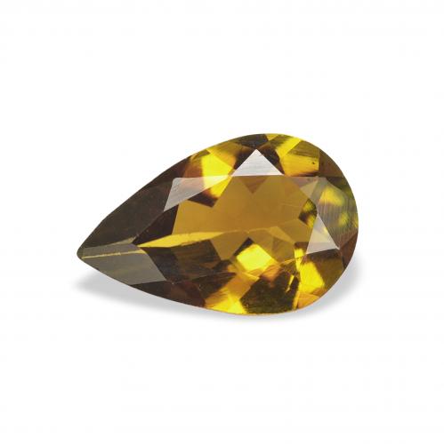 Tormalina Marrone dorato naturale da 0.91 ct, Forma a pera, VVS