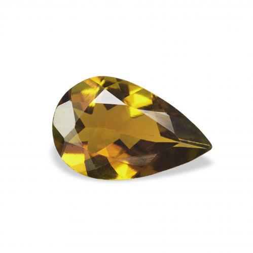Tormalina Marrone dorato naturale da 0.91 ct, Forma a pera, VVS