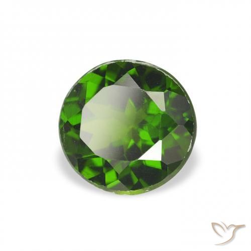 Tormalina Verde marroncino naturale da 0.80 ct, Rotondo, VVS-VS