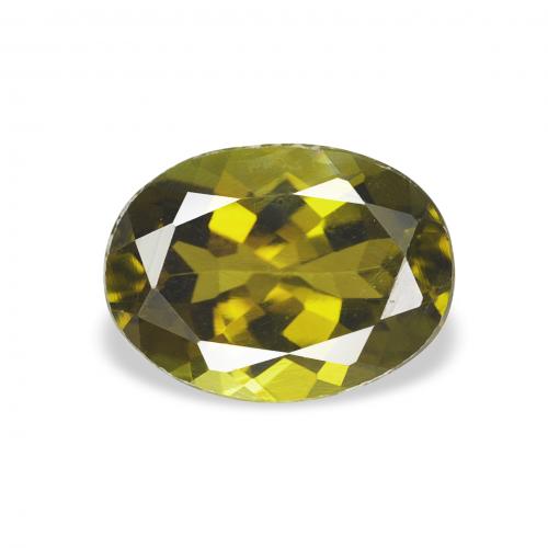 Tormalina Verde giallastro naturale da 1.22 ct, Ovale, VVS-VS