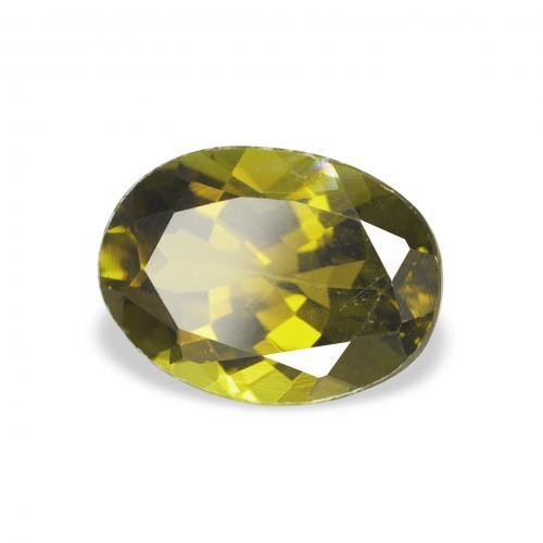 Tormalina Verde giallastro naturale da 1.22 ct, Ovale, VVS-VS