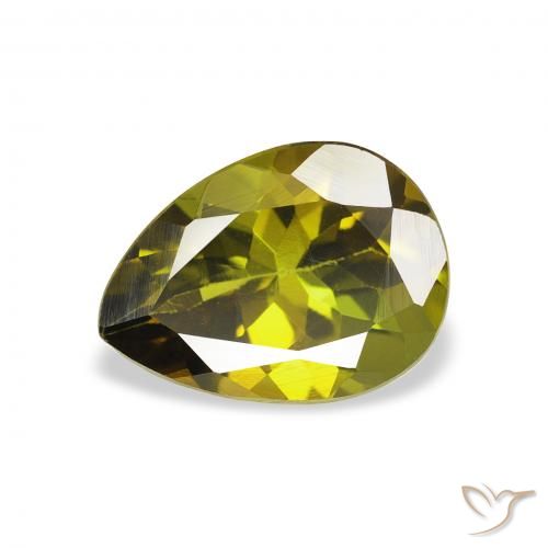 1.14ct Naturale Verde caldo Tormalina, Forma a pera, VVS-VS