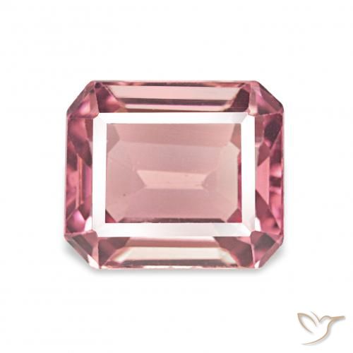 1.50ct Rosa gomma da masticare Tormalina, Taglio smeraldo, VVS-VS