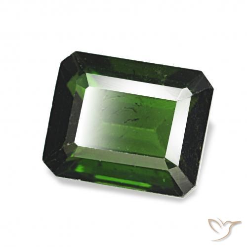 Tormalina Verde scuro naturale da 1.77 ct, Ottagonale / Taglio smeraldo, VS