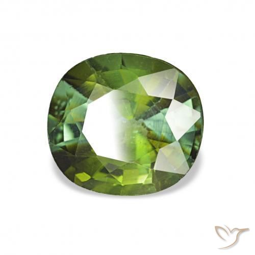 Tormalina Verde medio naturale da 1.44 ct, Cuscino, VS