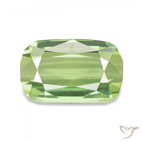 2.96ct Verde giallastro Tormalina, Cuscino, VVS