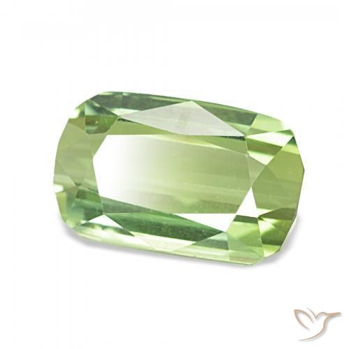 Tormalina Verde giallastro naturale da 2.96 ct, Cuscino, VVS