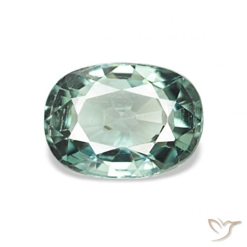 1.38ct Verde grigiastro Tormalina, Cuscino, VS