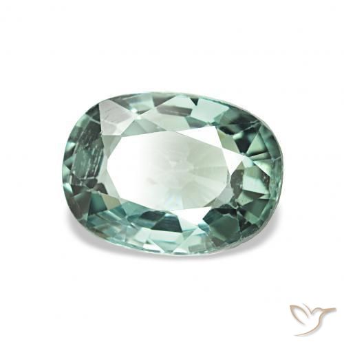 Tormalina Verde grigiastro naturale da 1.38 ct, Cuscino, VS