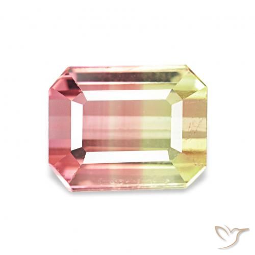 1.72ct Colo anguria Tormalina, Taglio smeraldo, VS