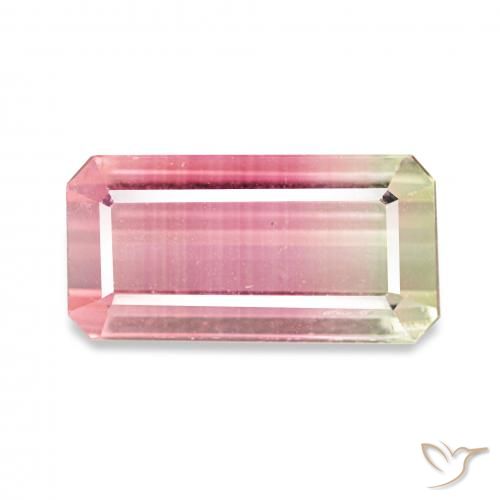 2.27ct Bi-Colore Tormalina, Taglio smeraldo, VVS-VS
